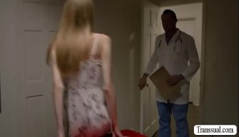 Skinny trans babe analed by her doctor